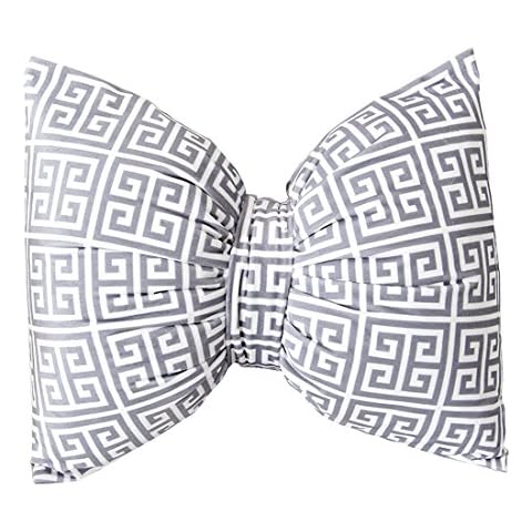 e-windy Ewindy Creative Stripe Bow Home Decorative Throw Pillow Washable Car Neck Pillow Sofa Waist Cushion Pillow Great Gifts for Her (Gray Maze, M) Cover