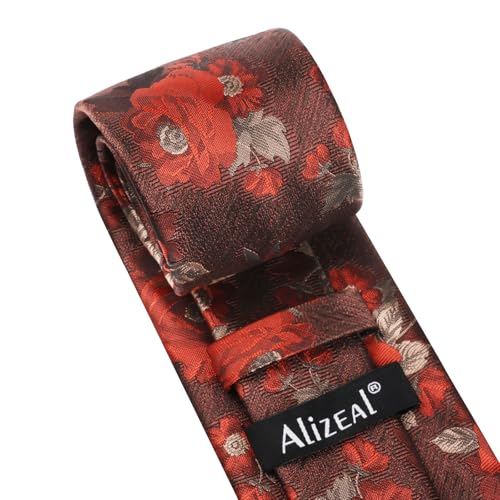 Image of Alizeal Mens 3.15'' Colorful Flower Pattern and handkerchief Necktie Set
