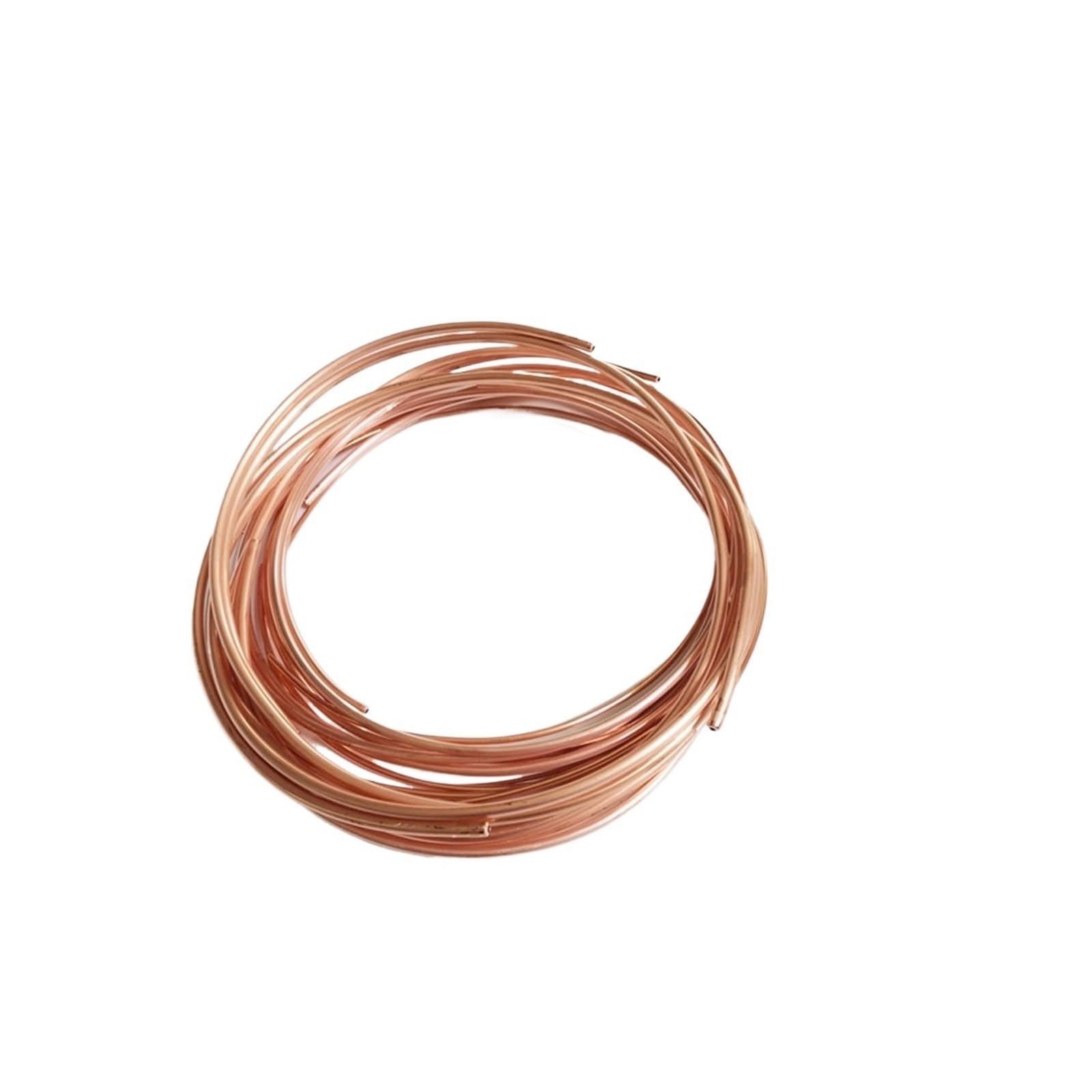 yaoqijie 10m T2 czerwona cewka miedziana 2/3/4/5mm rura miedziana klimatyzacja rura miedziana miękka rurka 99.9% T2 miedź DIY chłodzenie lasting (Color : OD 5 x T 0.5)