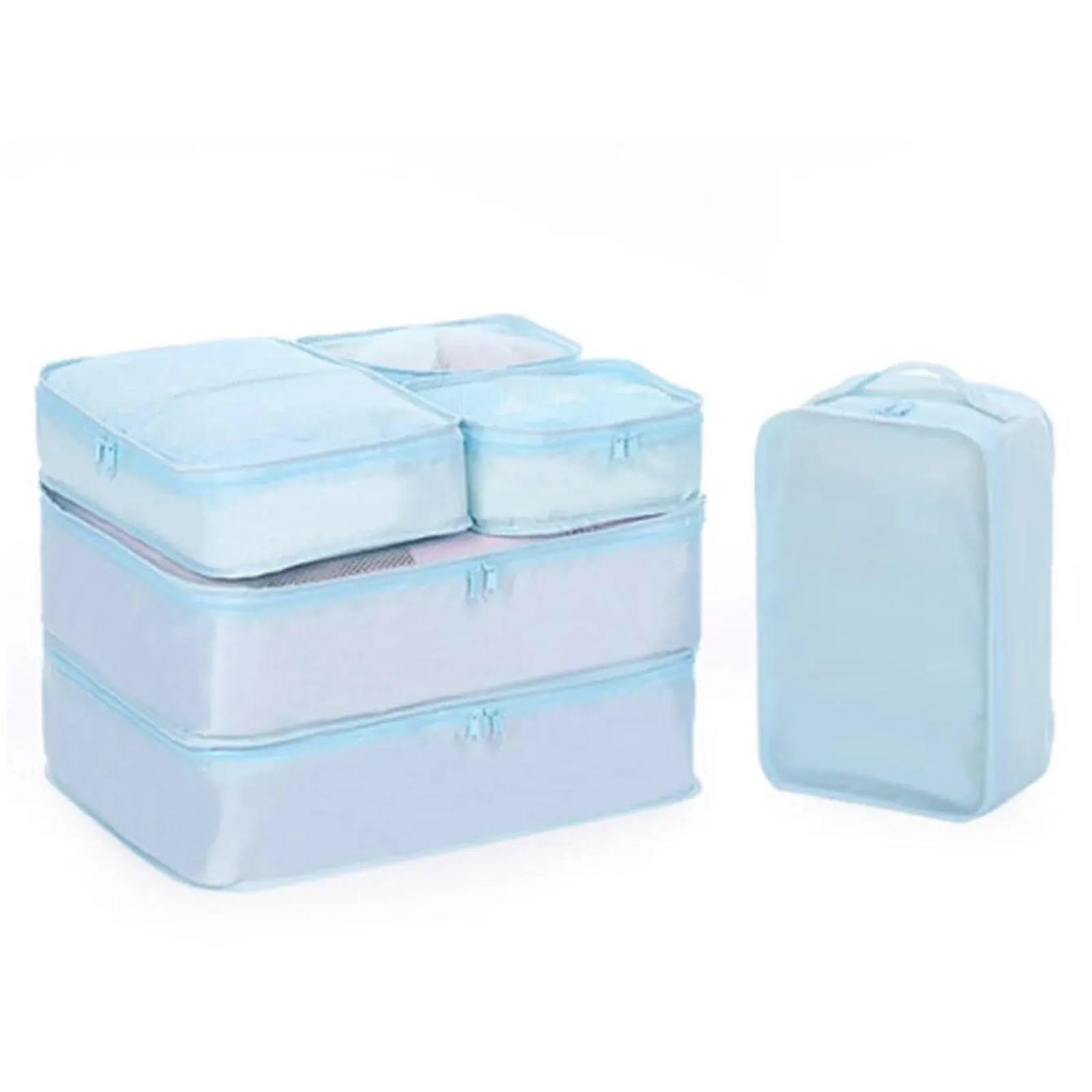 6pcs Travel Packing Cubes Luggage Waterproof Storage Bag Suitcase Clothes Underwear Organizer Shoes Case Closet Portable Pouch for Suitcases(Blue)