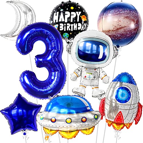 KatchOn, Space Balloons for 3rd Birthday Decorations for Boys - Large 40 Inch | Happy Birthday decorations | Galaxy Balloons for Space Themed Party Decor | Rocket balloons, Astronaut Party Decorations
