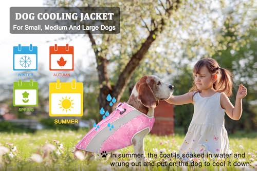 Hundemantel für kaltes Wetter und Hundeweste für den Sommer Multifunktionale Hundejacke mit reflektierenden Streifen, winddichter und Warmer Hundemantel im Winter, kühlende Weste für Hunde im Sommer