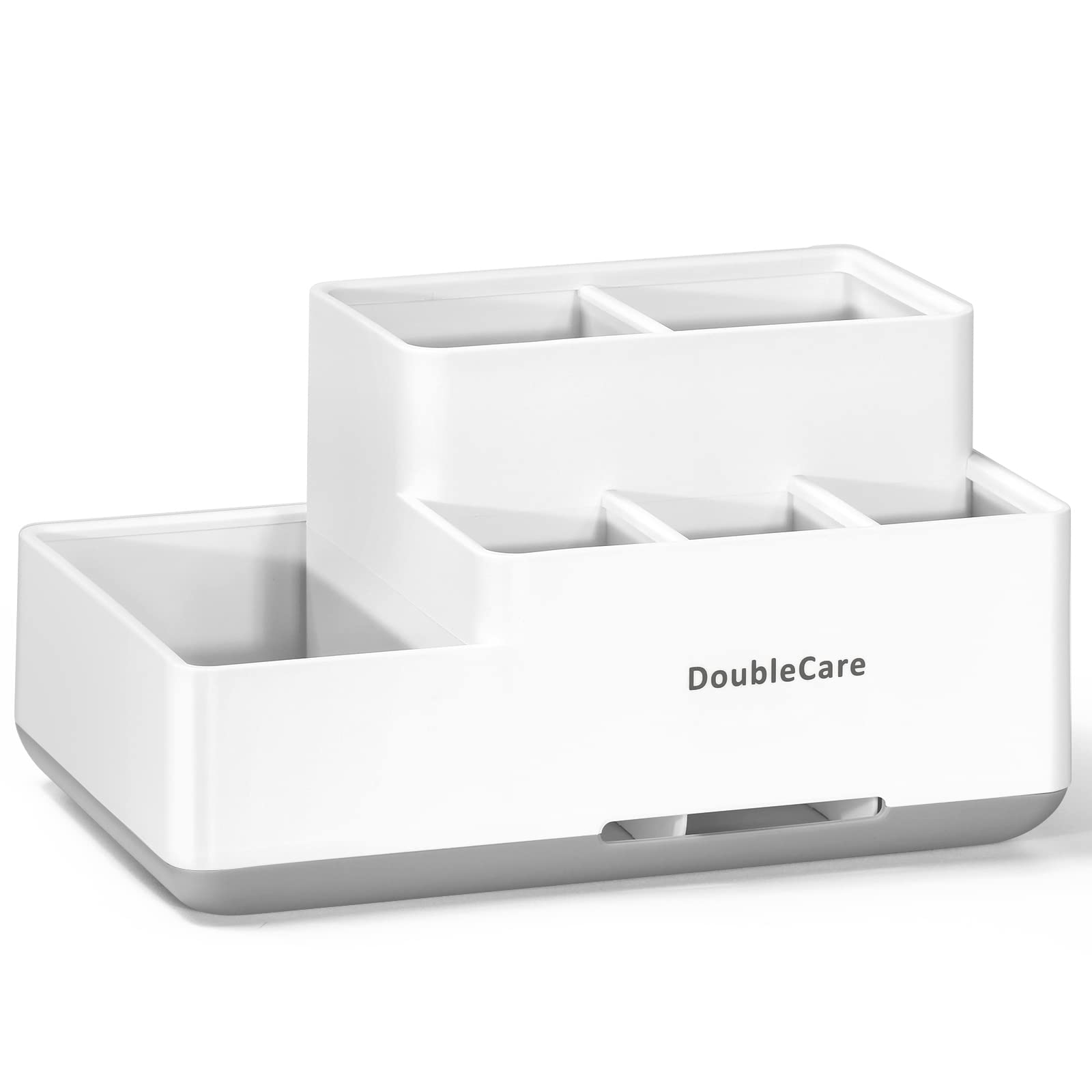 Portaspazzolino con antiscivolo, organizer da bagno rimovibile, portaoggetti multifunzionale, contenitore per dentifricio, rasoio