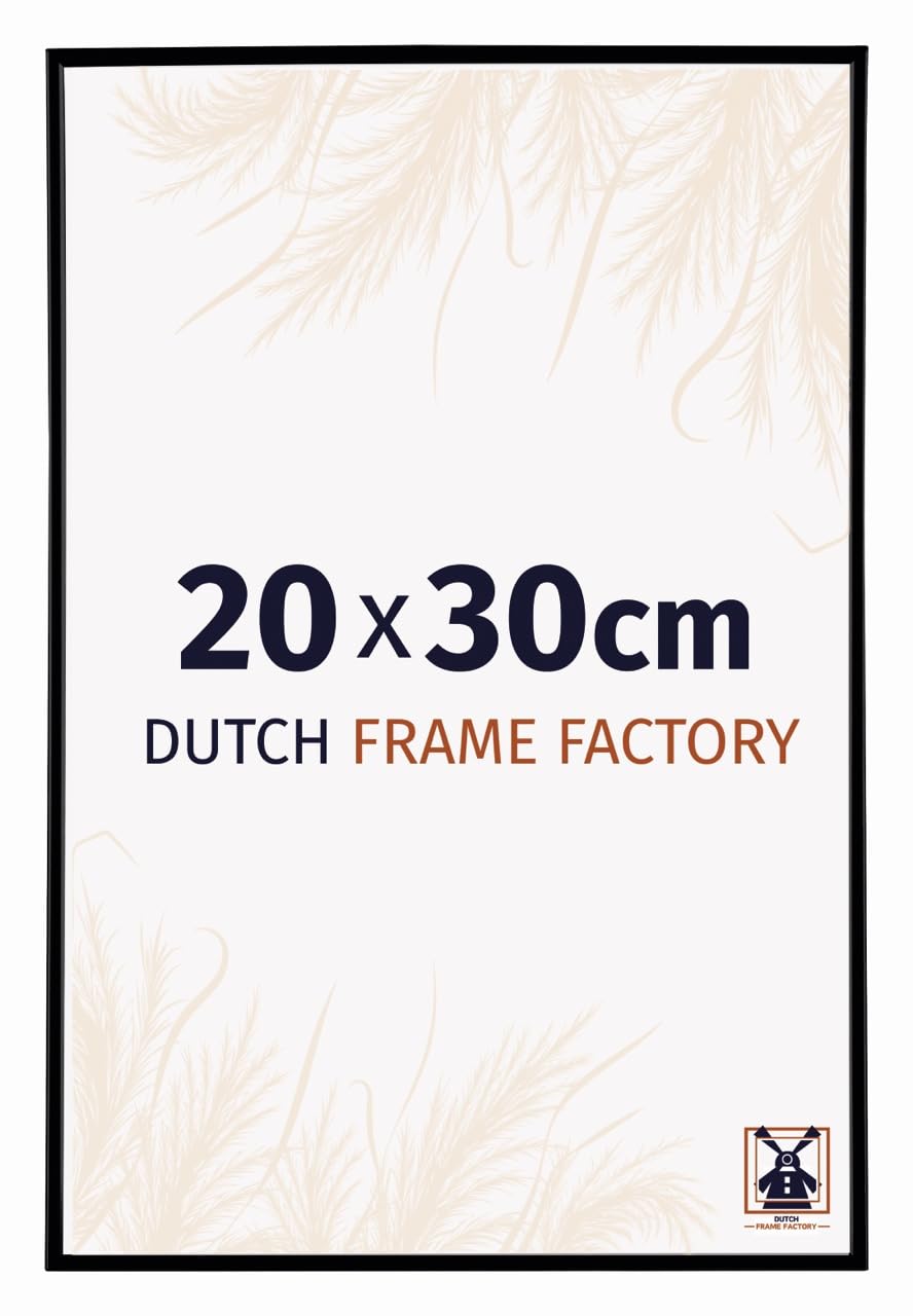 Dutch Frame Factory - Picture frame 20x30 cm - Black Matte - Plastic Picture frame with Antireflex Acrylic glass - Photo frame 20x30 cm - Easy