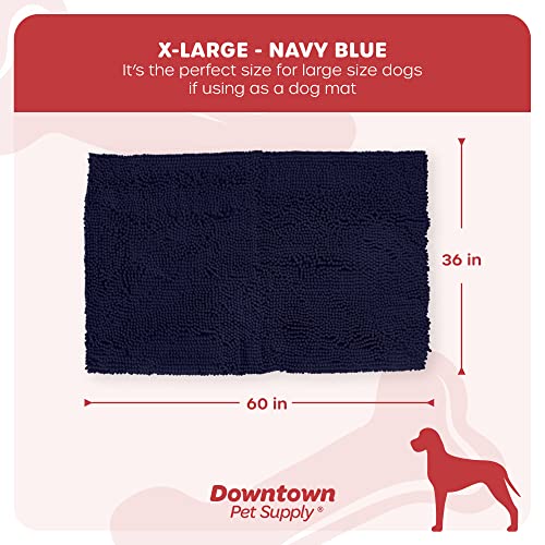 My Doggy Place - Microfiber Door Mat - Soft And Plush Pet Mat For Every Room Of The House - Dirt And Water Absorbent Mat - Washer & Dryer Safe Non-Slip Mat - Navy Blue Runner Rug - 60 X 36 In #TOP5