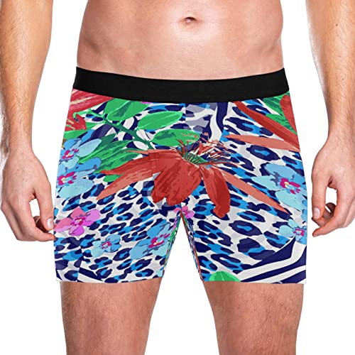 Bóxer para hombre Vnurnrn de diseño floral azul con acabados de alta comodidad pack de 2 2