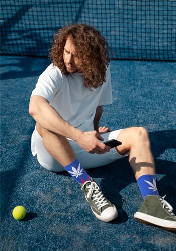 Image of DAZCOS Unisex Maple Leaf Socks Multicolor 2 Pairs for Halloween Christmas Thanksgiving Day