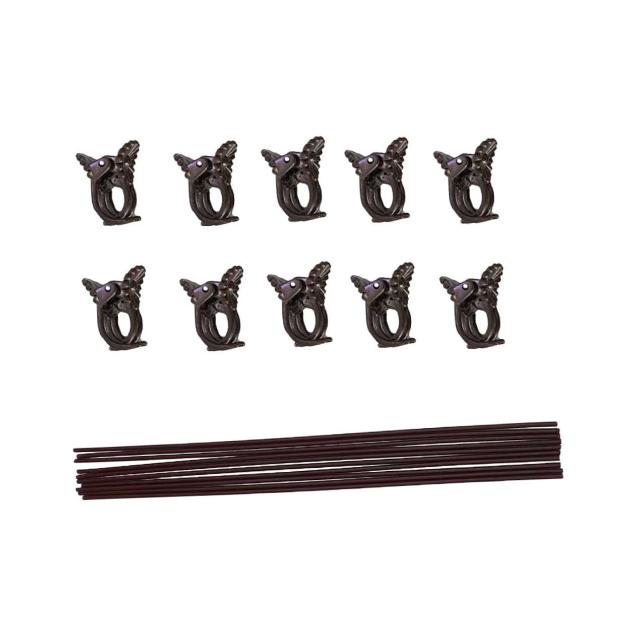 Toddmomy 2 Sätze Teiliges Set Pflanzenfixierungsclips Und Eisenstützen Für Kletterpflanzen Wetterfeste Und Rostfreie Halterungen Für Garten Für Orchideen Und Rankpflanzen 20 Stück * 2