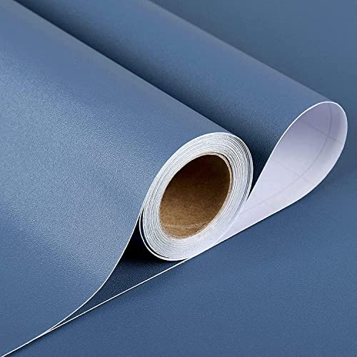 HAPPYMATES Dark Blue Wallpaper Solid Color Peel and Stick Wallpaper Matte Self Adhesive Contact Paper for Cabinets Removable Wallpaper for Bedroom Counter Table Desk Waterproof (24 X 48 INCHES)