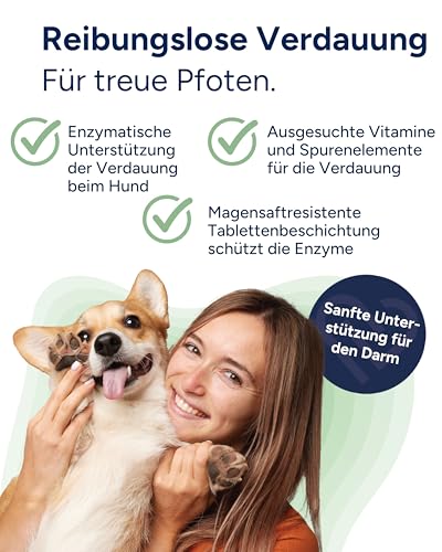 NutriLabs Placamax® Tabletten für Hunde 100 Stk. - Tabletten für Verdauung mit Ananaspulver, Vitamine, Pankreaspulver etc. - Gesundheitsprodukte für Hunde - Nahrungsergänzungsmittel Hund