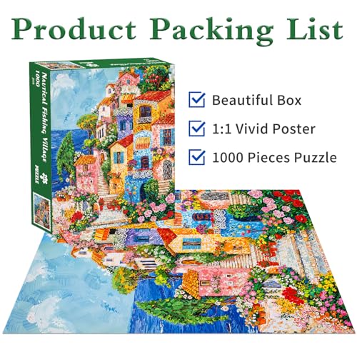 Nautical Fishing Village Jigsaw Puzzles 1000 Pieces for Adults - image 5
