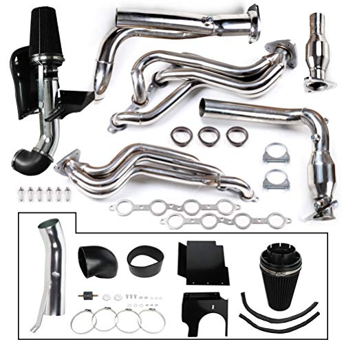 4\" Cold Air Intake System with Heat Shield Exhaust Manifold Fits for 99-05 Chevrolet Silverado 1500 4.8L 5.3L 00-04 Chevrolet Suburban 1500 5.3L Tahoe 4.8L 5.3L 00 Chevrolet Tahoe 5.7L