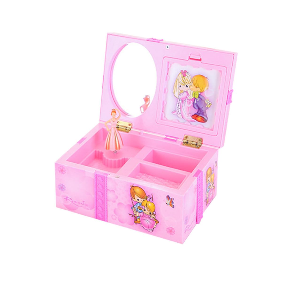Joyero portátil de bailarina rosa ideal como obsequio de San Valentín