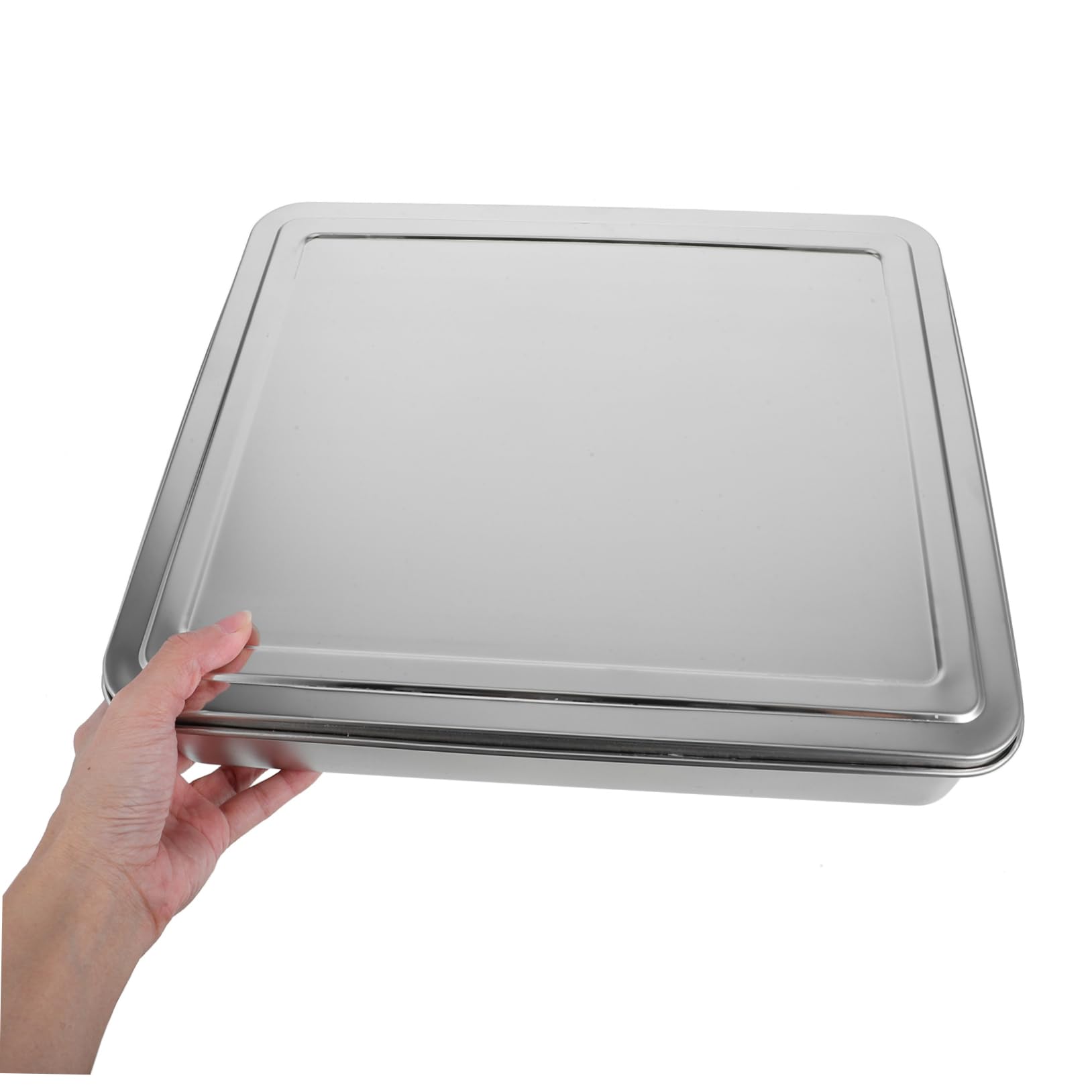 Hemobllo Molde Rectangular de Acero Inoxidable con Tapa, Antiadherente y Versátil para Tartas, Bizcochos y Reuniones Familiares