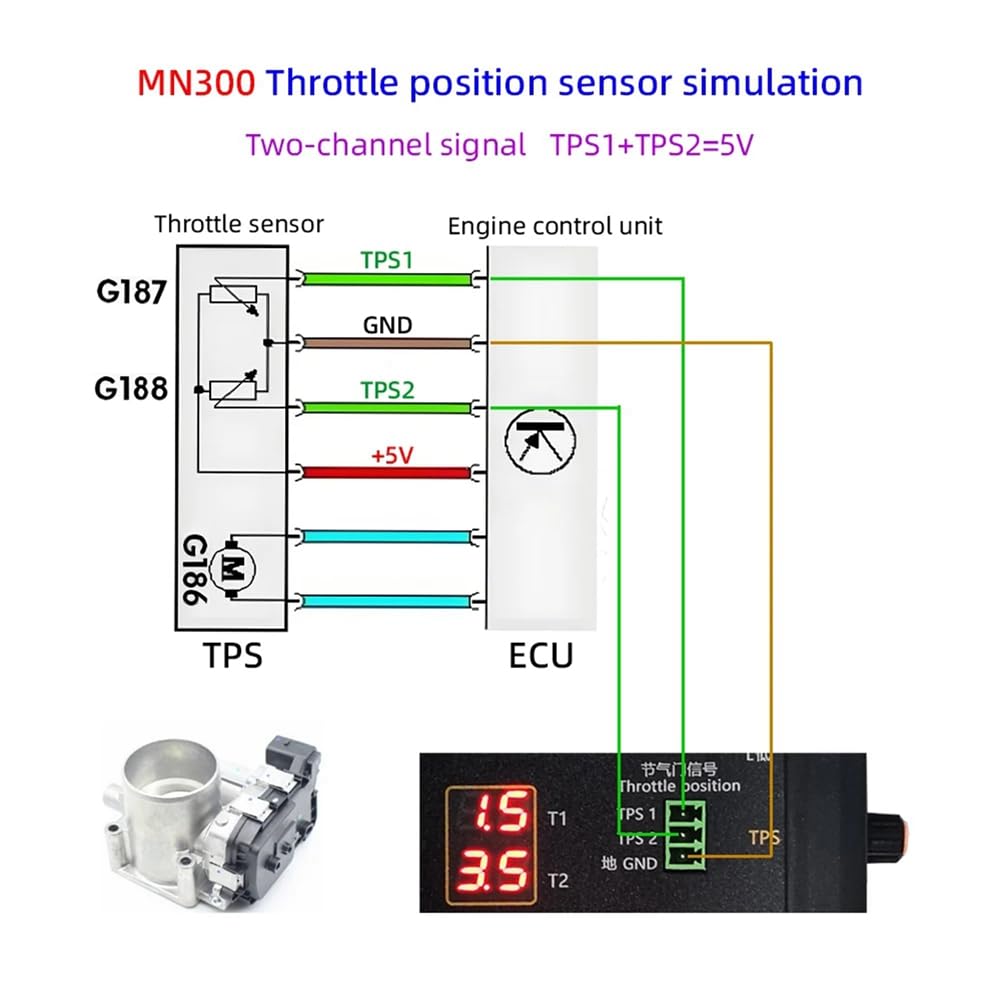 MN300 Simulador de Sensor Automático Probador de Señal Automotriz Generador de Señal de Sensor de Flujo de Presión de Aceite y Oxígeno para Riel de Automóvil