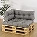 GASLIKE Conjunto Cojines Palets 120x80 Exterior, Cojines Exterior Terraza, Cojines para Sofa de Jardin, Cojin Exterior para Palets Europeos, Espesor 12cm,Dark Grey
