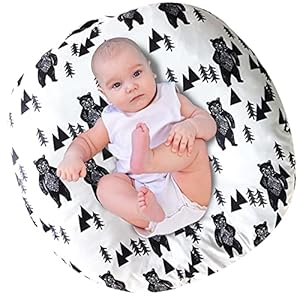 Baby Lounger Cover, Bear Newborn Lounger Cover for Boys , Snugly Fit Infant Lounger for Baby, Infant Removable Slipcover…