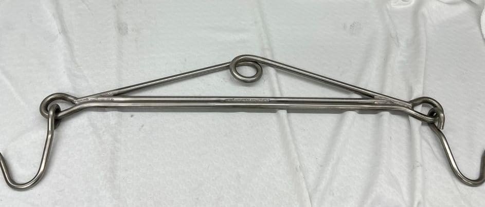 30-36" INCH Professional Beef and Big Game Gambrel. 5/8 Stainless Construction, Free Swinging Hooks Allow 1/2 Carcass to be Removed Without Dropping Other 1/2. The Hook Shop Gambrel is pros Choice