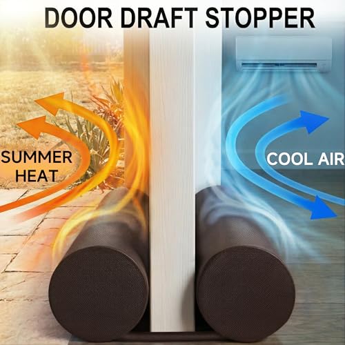 MAXTID 32" Door Draft Stopper Brown Air Breeze Wind Blocker - Bedroom Must Haves 2026 for Bottom of Small Apartment Doors Essentials - Thumbnail 2