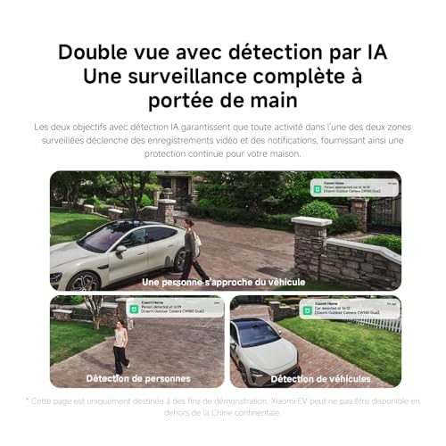 XIAOMI Outdoor Camera CW100 Dual | Double Objectif | Vision Nocturne Couleur | Caméra de Surveillance Détection IA Locale & Étanche IP66