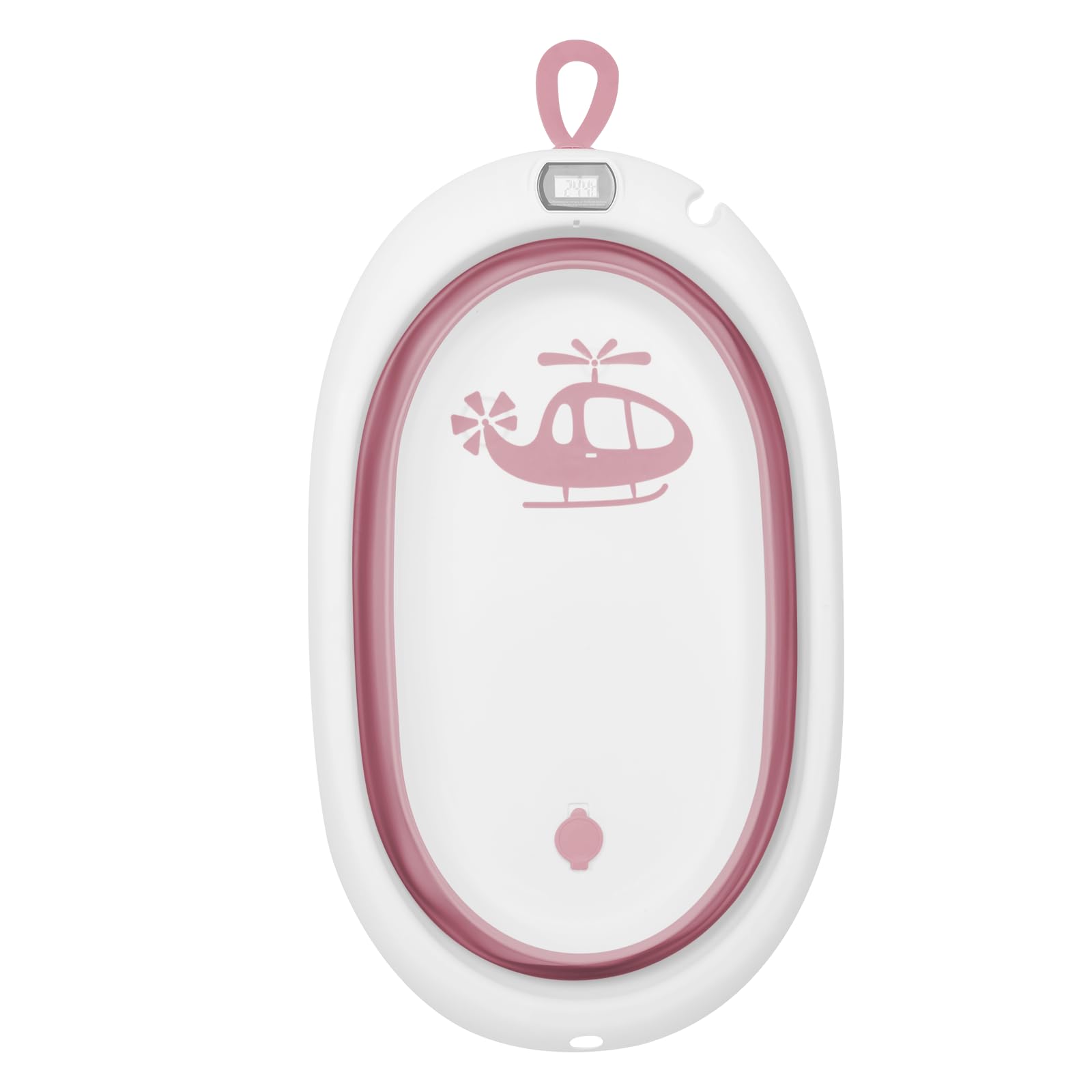 Mul-Bobutica - Bañera plegable para bebé, con soporte, termómetro 2.0, asiento y kit de drenaje, bañera de bebé sobre pie, apto para bebés de 0 a 3 años (rosa)