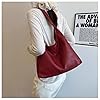 JEKAVA Umhängetasche Damen Gross Handtasche Universitätsstudent Schultertasche Leder Crossbody Bag Damen Breiter Gurt Handtasche zum Umhängen Set 2-Teiliges Set (Rot) #2