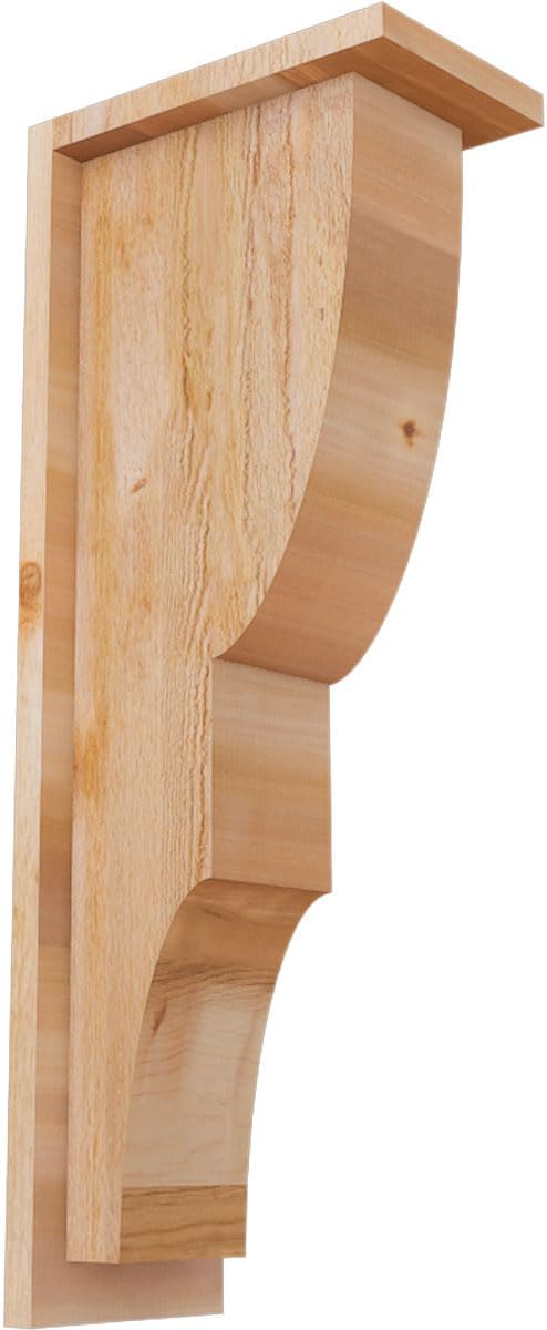 Ekena Millwork COR06X10X26RID01RWR 6"W x 10"D x 26"H Ridgewood Rough Sawn Corbel w/Backplate, Western Red Cedar