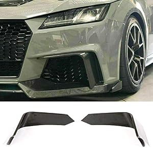 MCARCAR KIT Carbon Fiber Front Fog Light Cover Canards Fins Fit for Audi TT RS Coupe Convertible 2016 2017 2018 Customized Side Fender Vent Fins Splitters Trim