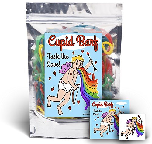 Cupid Barf Rainbow Lace Licorice Funny Unique Valentines Day Gag Birthday Girl, Boy and Teens Candy Gift