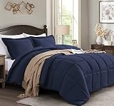 Homelike Moment Twin Comforter Set Navy Lightweight Comforter Set Down Alternative Comforter with 1