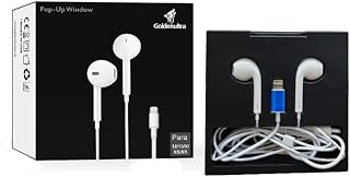 Fone Ouvido com fios Compativel Lightning iPhone 6 7 8 PLUS X XR XS MAX IPHONE 11 12 PRO MAX Fone de Ouvido Com Fio Earpods lightning Conector Compatível Com Iphone Branco