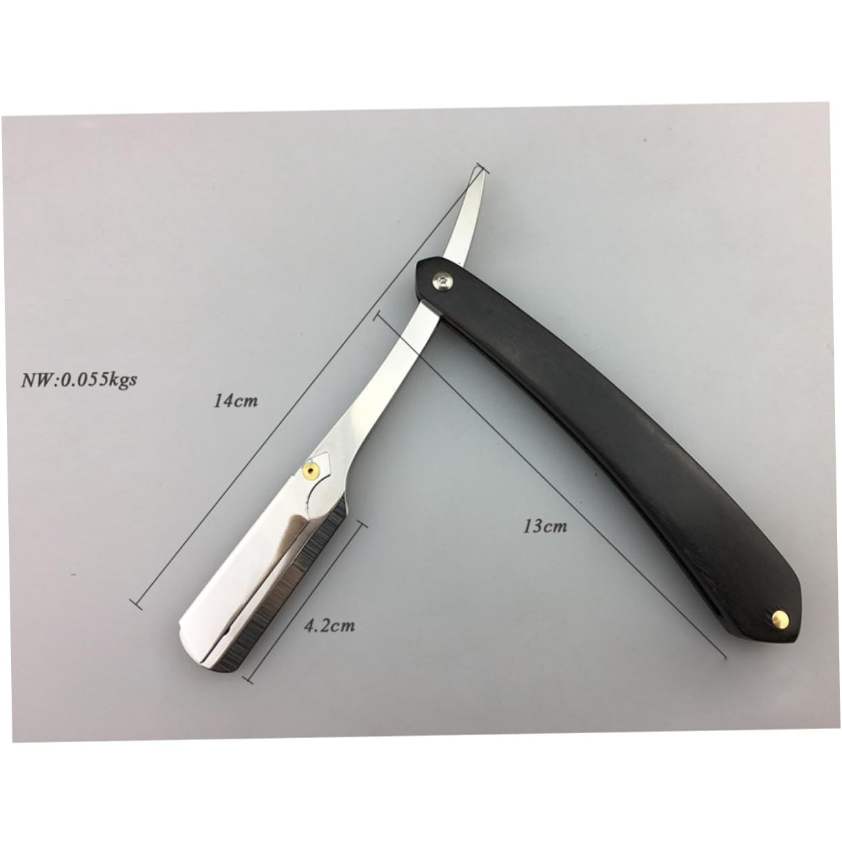 NOLITOY Men's Razors for Shaving Metal Manual Razor Black Wooden Handle Safe Easy to Open Guard Suitable for Beard Sideburns