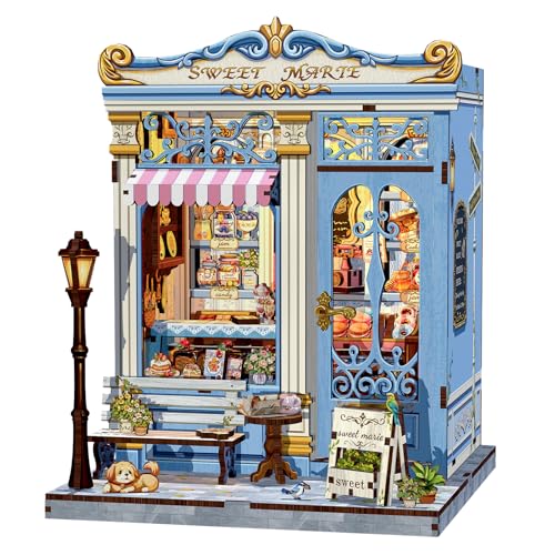 Fsolis Book Nook Kit - DIY Miniature House Kit for Adults, Booknook Bakery Bookshelf 3D Wooden...