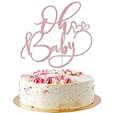 AROKIPPRY Oh Baby Cake Topper Baby Birthday Party Cake Decoration Supplies, for Baby Shower/Gender R