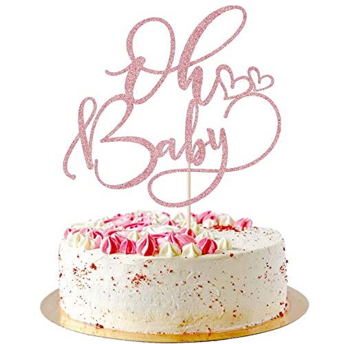 Arokippry Oh Baby Cake Topper Baby Birthday Party Cake Decoration Supplies, For Baby Shower/Gender Reveal Party/Baby Party Photo Booth Props (Rose Gold) #TOP3