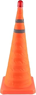 WOOXGEHM Collapsible Traffic Safety Cone, Weather Resistant, Flexible, Adjustable, Portable Traffic Safety Cone with Reflective Collar for Car Driving Practice Road Parking