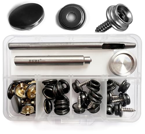 Boutons pression en métal et outil 15 mm pour vêtements avec outil de fixation pour housses de bateau, réparation de toile, couture, toile, bâche de...