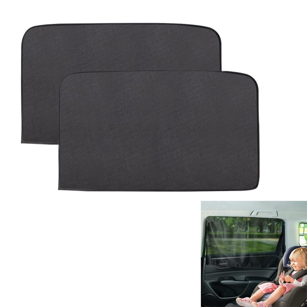 Joyzzz Car Side Window Sun Shade, 80 X 50cm Universal Magnetic Sun Shades for Car, Car Window Shades for Baby, Side Automotive Window Sunshade for Kids and Pets, Blocks UV Rays (Back Seat, 2 Pack)