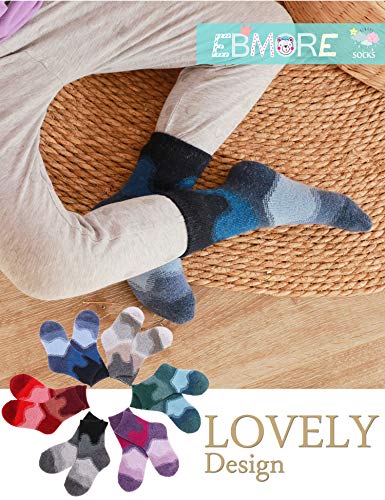 EBMORE Kids Merino Wool Socks for Toddlers Boys Girls Warm Thermal Winter Thick Hiking Heavy Cozy Crew Boot Socks 6 Pairs3