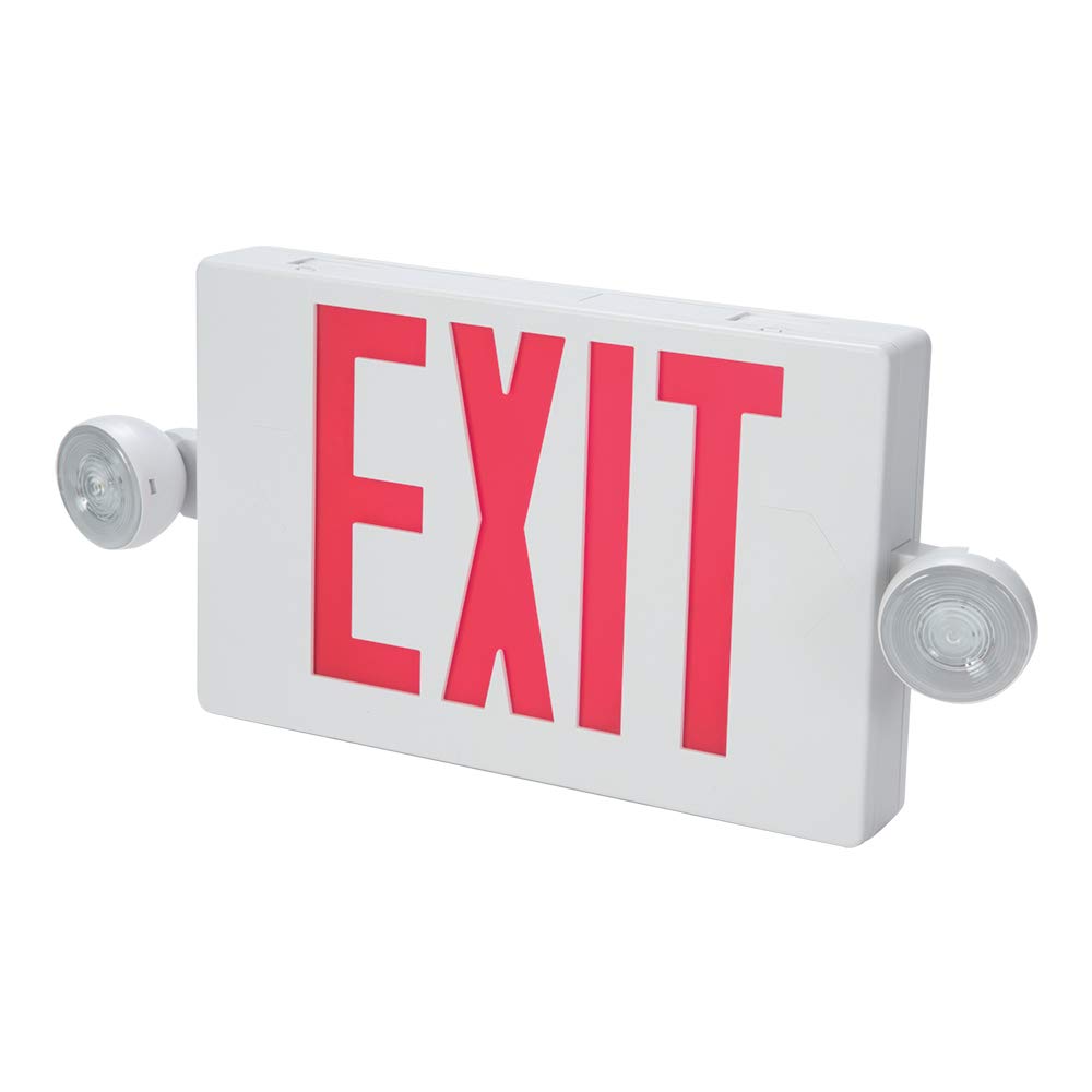 Sure-LitesALL-PRO Emergency APC7R Combo Unit LED-Exit Sign with Dual Lights, Red Letters