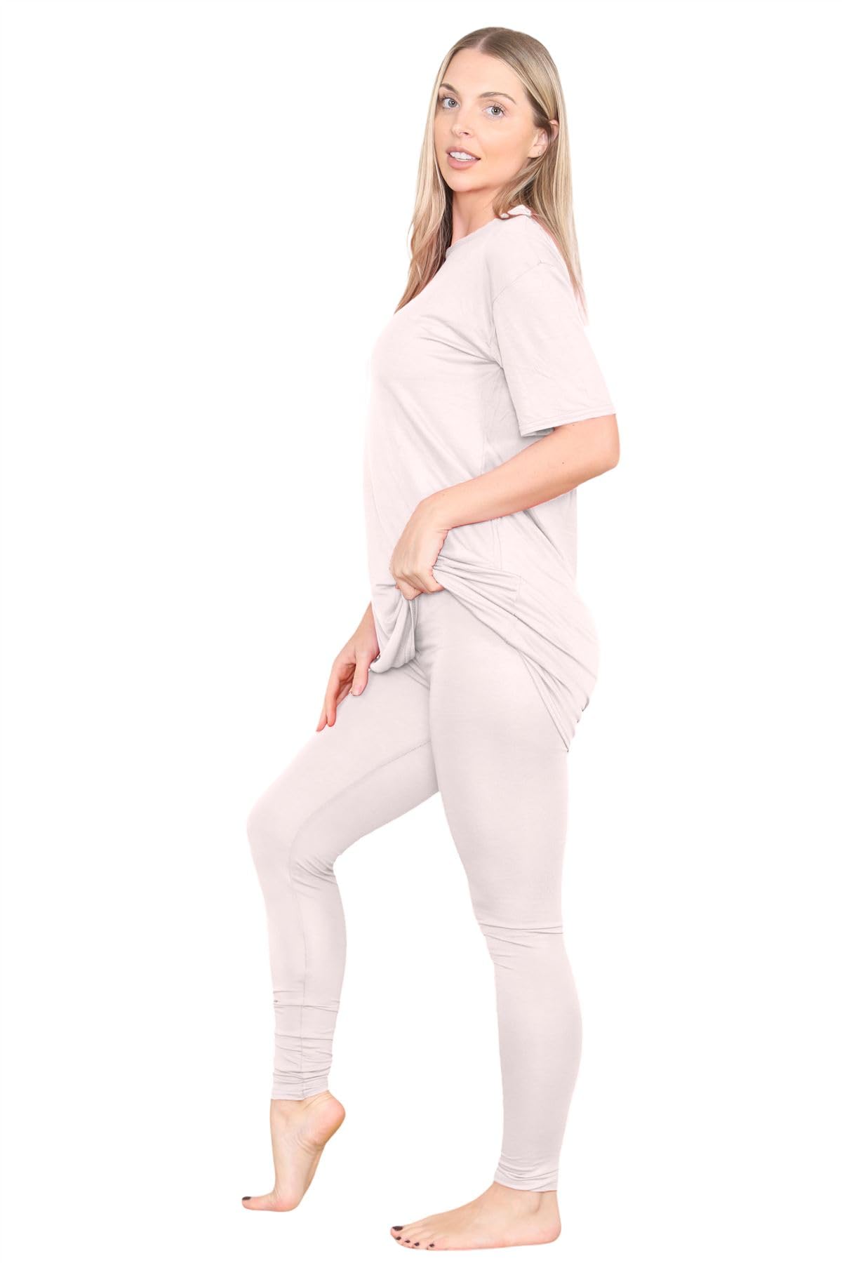 Set di leggings da donna in tinta unita, oversize Nude 40-42