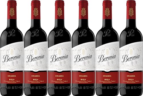 Beronia Crianza - Vino Tinto D.O.Ca. Rioja Tempranillo - 6 Botellas de 750 ml - Total: 4500 ml