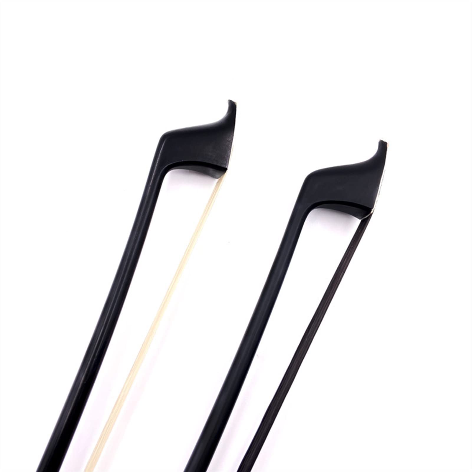 Skrzypce łuk 1 Szt. Czarny Sztyft Z Włókna Węglowego 3/4 Pionowo -basowy Łuk, Biały/czarny Koni Horsetail (Color : 3-4 white)