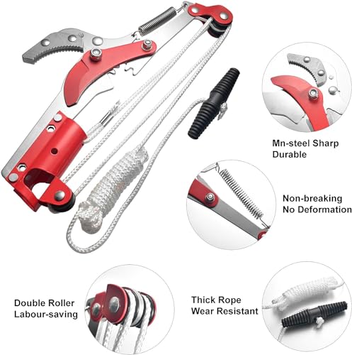 Image of Telescopic Tree Pole Pruning Saw, Pole Saw, Manual Pole Cutter for pruning Trees branches and leave, Tree Pole Pruner, Long Cutter Shearing (Without Pole)