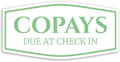Fancy Plus Copays Due At Check-in Wall or Door Sign | Reception Clinic Signs - Large