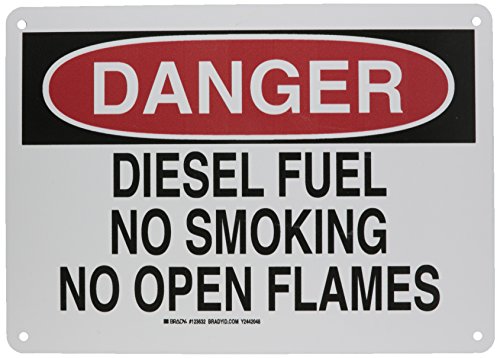 Panneau Diesel Fuel Brady 123632 sécurisation zone inflammable