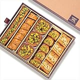 Damaskino Home Assorted Baklava Gift Box 10.5oz – 25 Pieces of Pistachio & Cashew Turkish Baklava Pastry Dessert – Traditional Middle Eastern Sweets - Arabic Dessert Food Gifts - Dulces Arabes