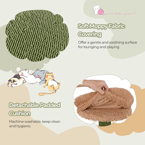 Tangkula Árbol para Gatos 60 Pulgadas Verde con Rascadores miniatura 6
