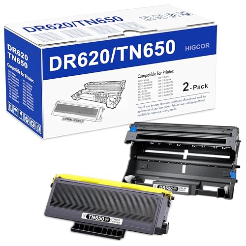 Toner TN650 et tambour DR620 haute performance pour des textes noirs nets et durables