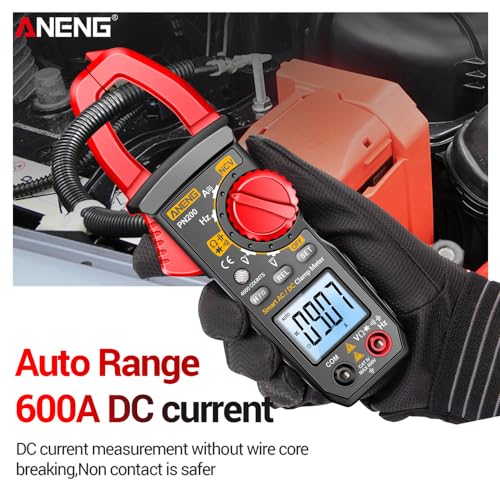 PN200 Medidor de pinza digital Multímetro 4000 conteos 600A DC/AC Amperímetro Probador de voltaje para autos Hz Capacitancia NCV Ohm y línea combinada miniatura 5
